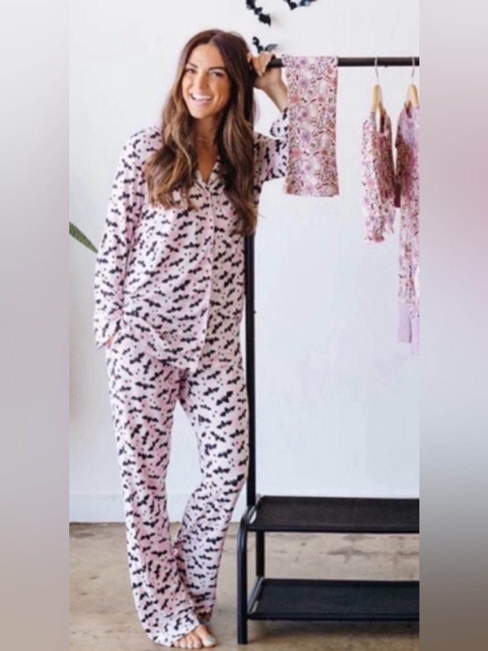 Dream Big Littles Co Bat Pink Long Sleeve Pajamas Set size 2XL